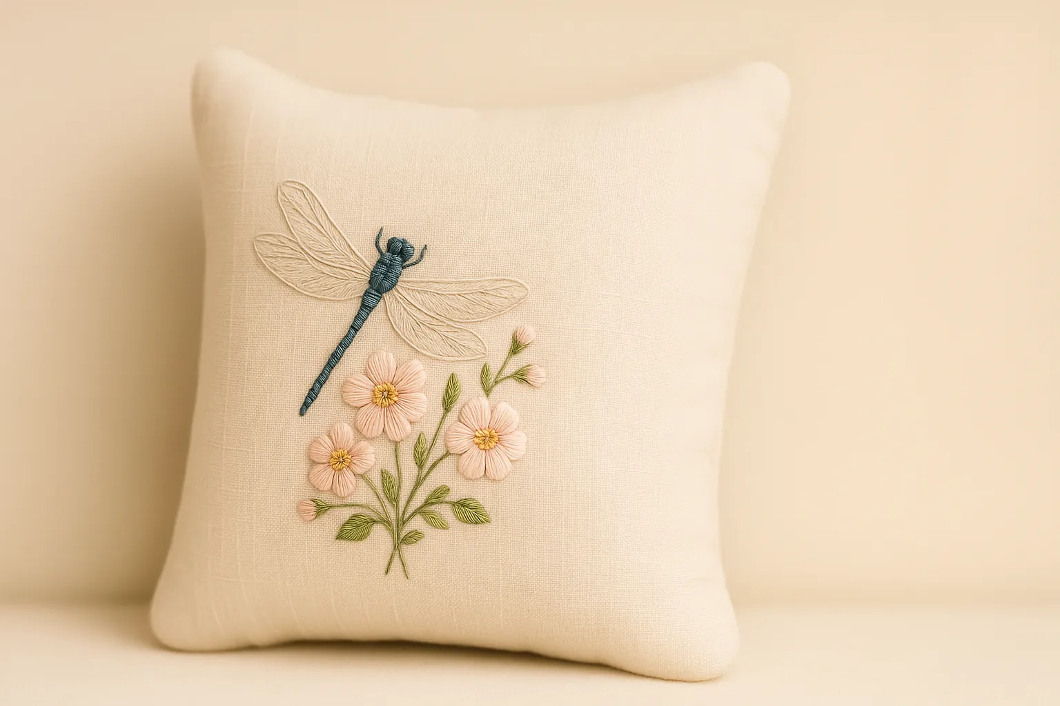 Coussin broderie traditionnelle avec EAD formation couture